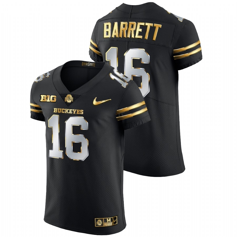 Ohio State Buckeyes Men's NCAA J.T. Barrett #16 Black Golden Diamond Edition Authentic College Football Jersey RXS5749ZY